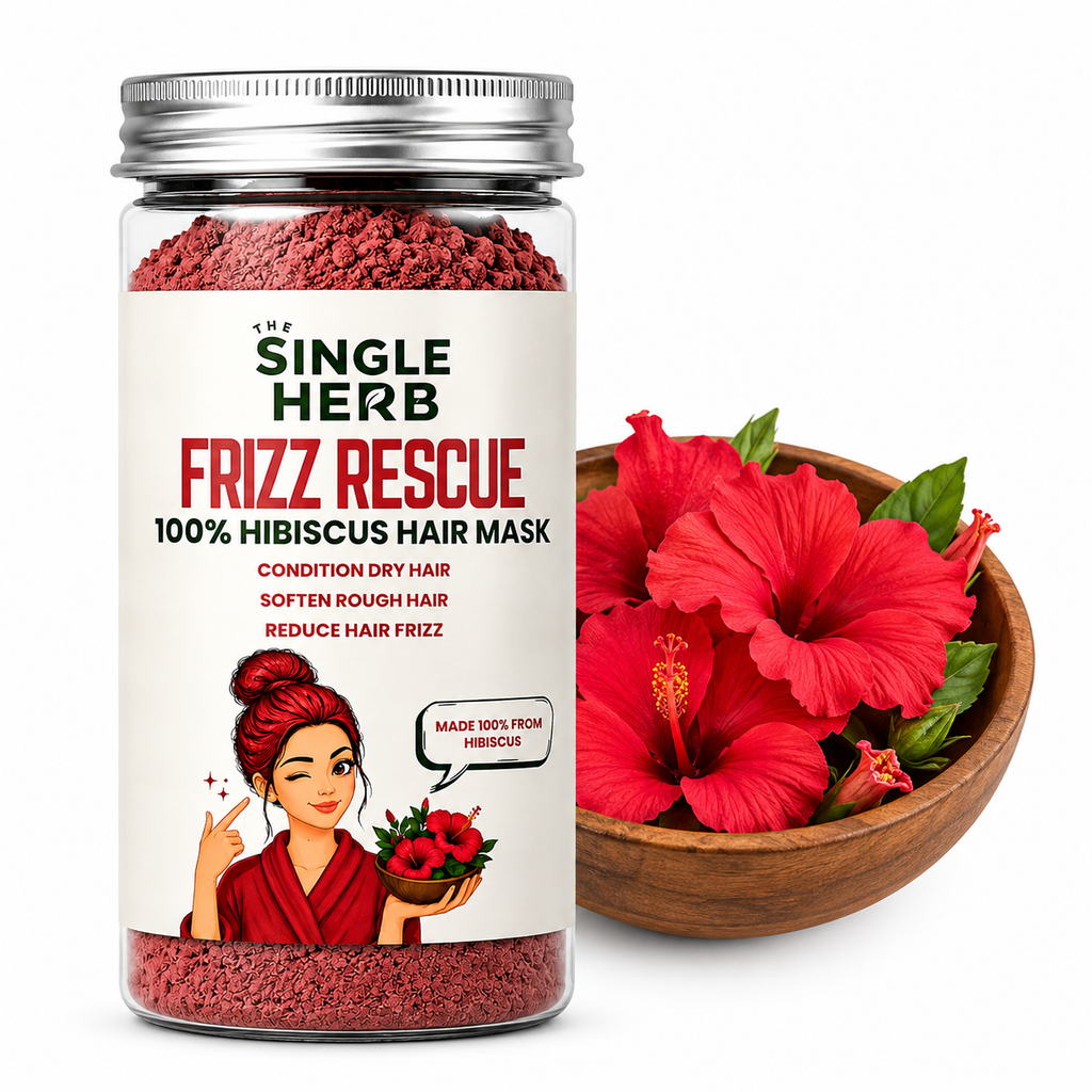 100% Pure Hibiscus Hair Mask Powder – Natural Frizz Control & Hair Care (125gm)