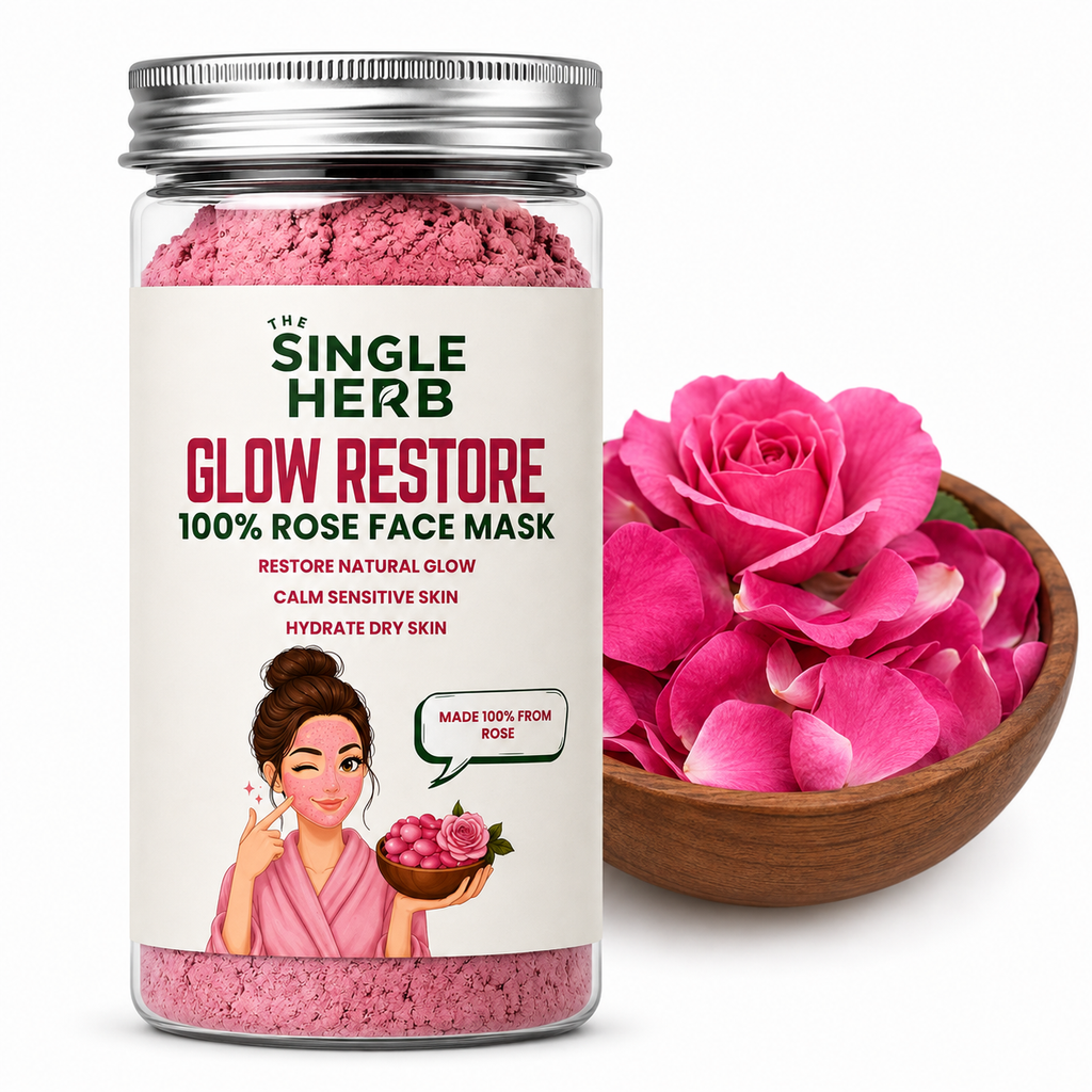 Rose Face Mask Powder – 100% Rose Herbal Face Pack for Natural Glow (125gm)