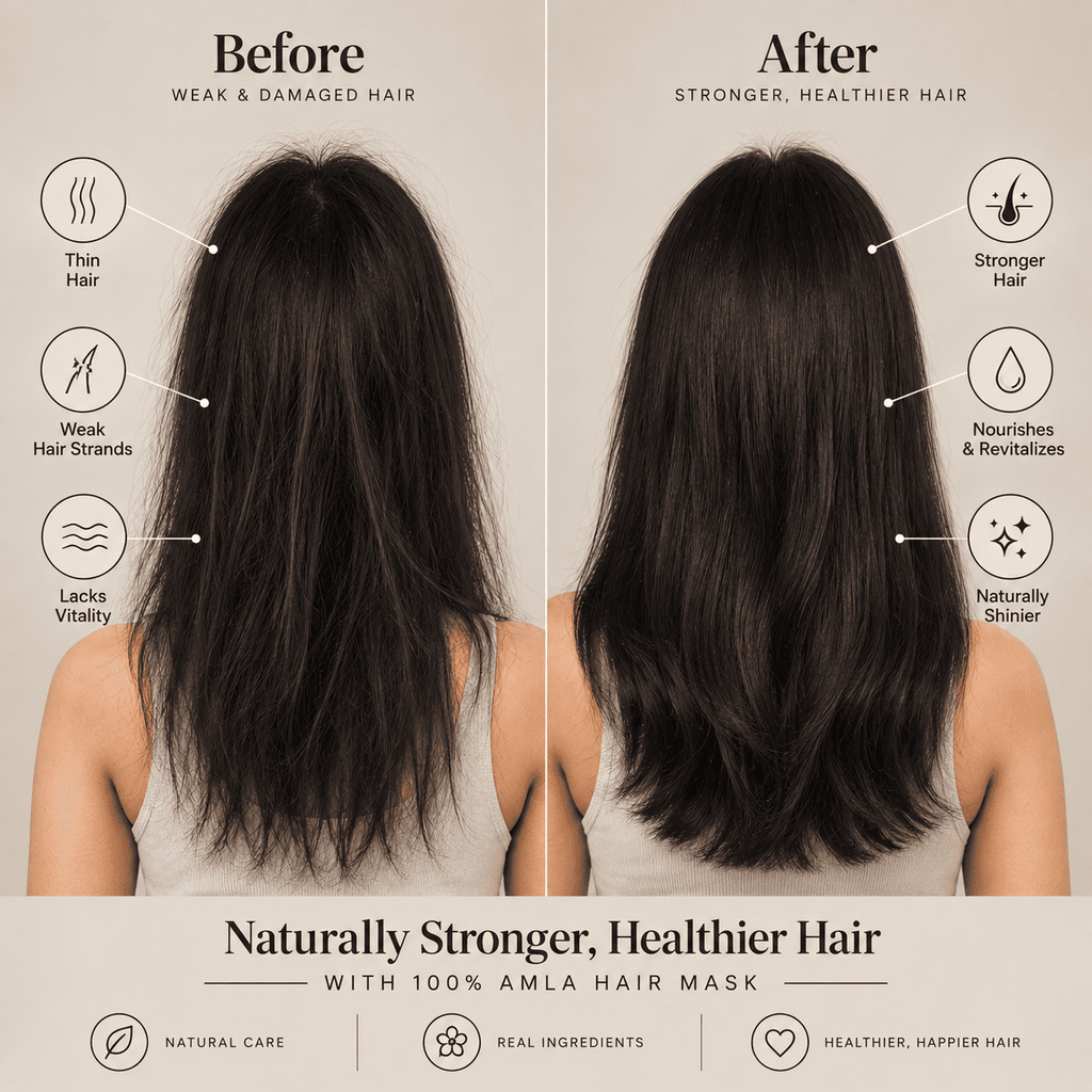 100% Pure Amla Hair Mask Powder – Natural Hair Strength & Shine Treatment(125gm)