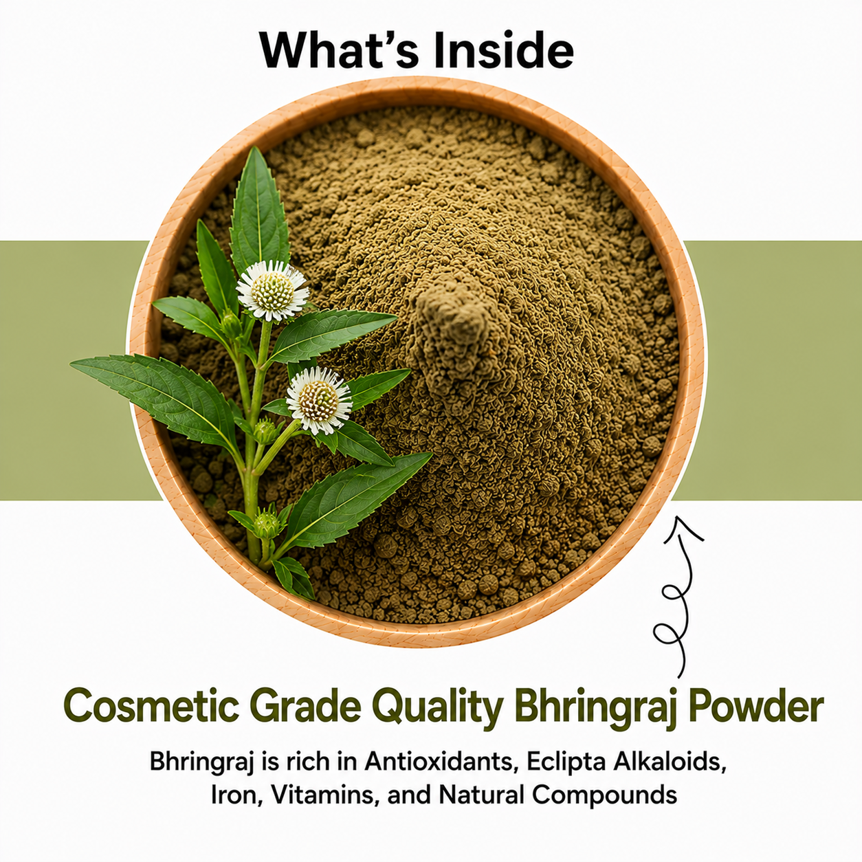 100% Pure Bhringraj Hair Mask Powder – Natural Hair Strength & Scalp Care( 125gm)