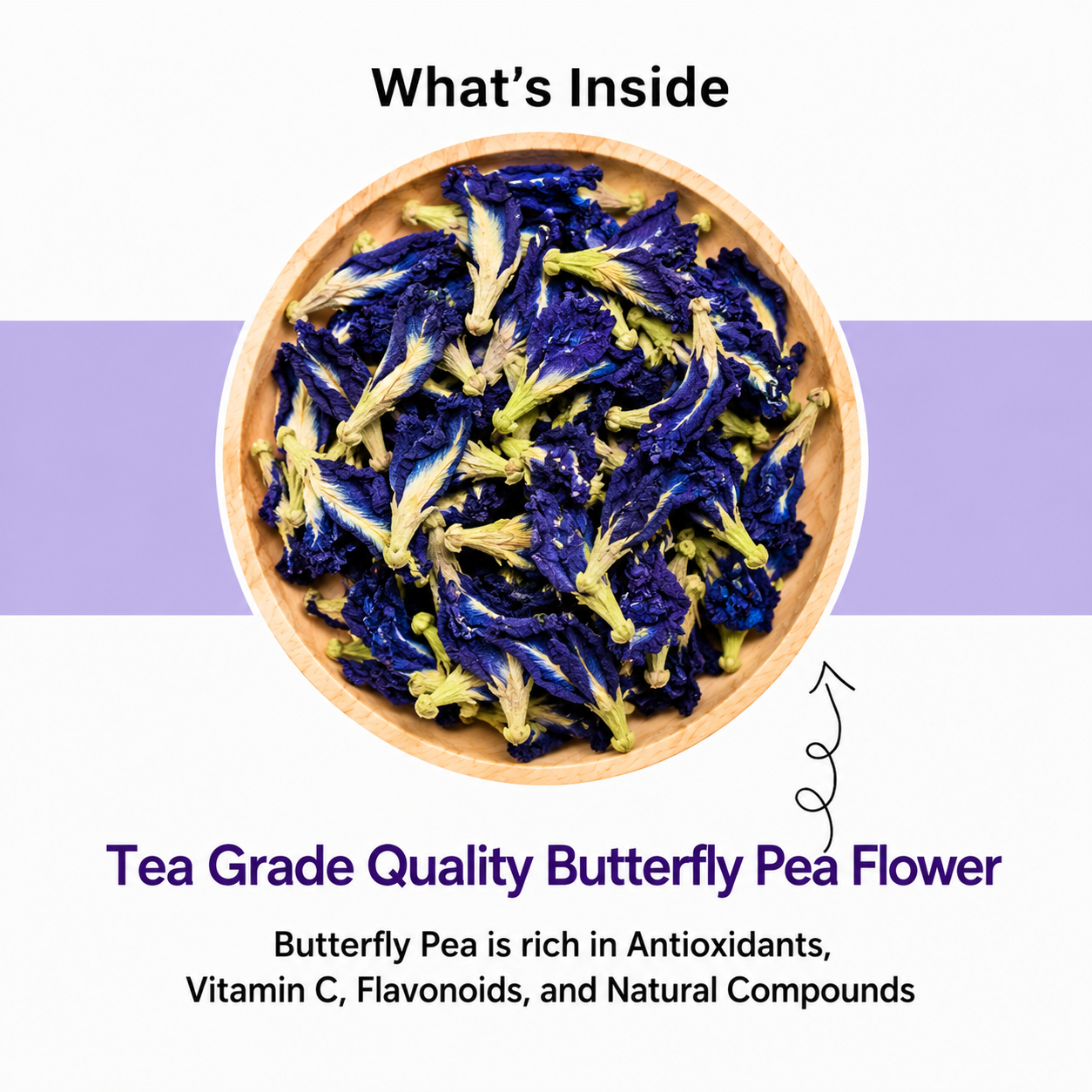 Butterfly Pea Flower Tea – Blue Herbal Tea for Glow & Focus ( 30+ Cups )