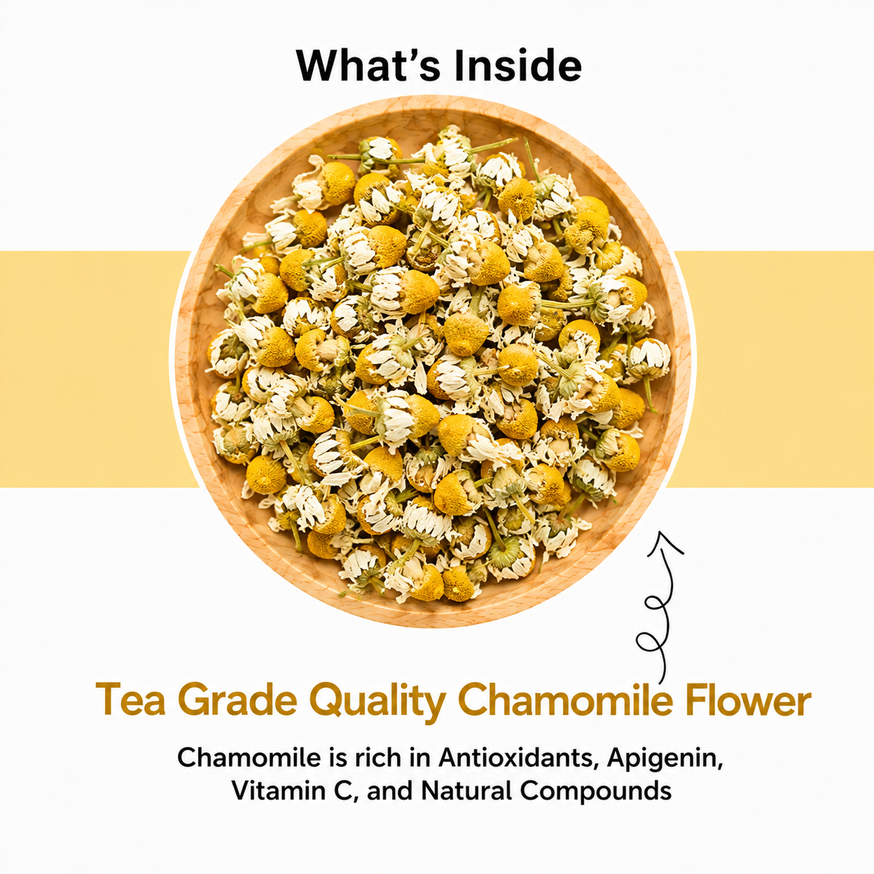 Chamomile Tea – 100% Herbal Tea for Calm & Relaxation ( 30+ Cups )
