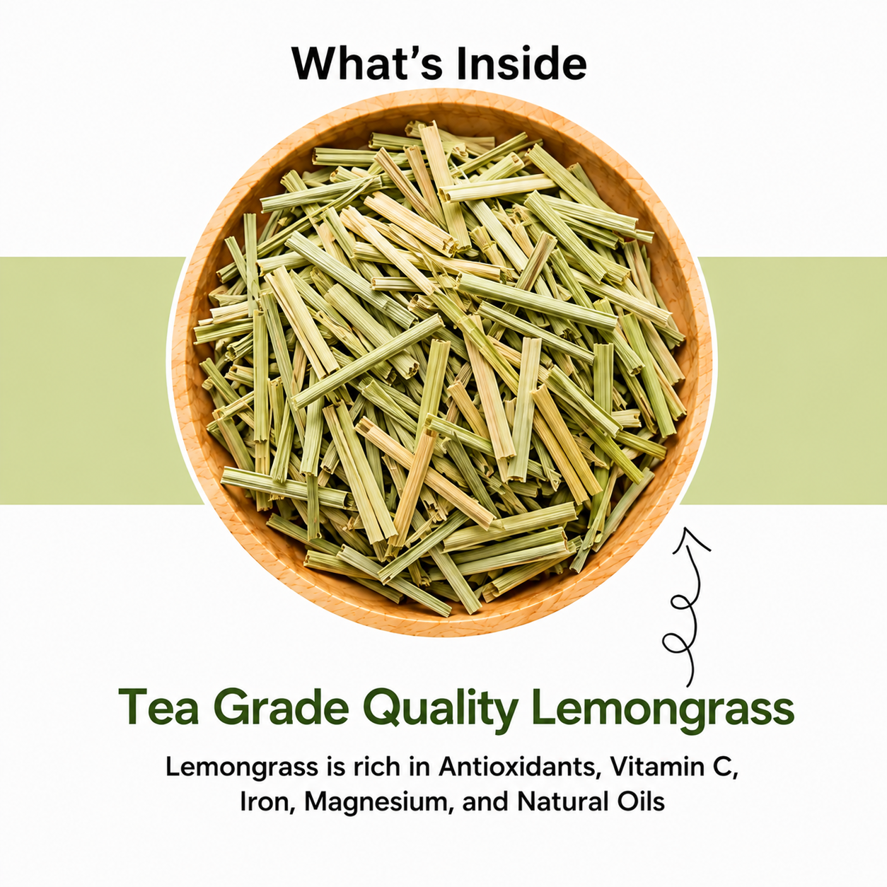 Lemongrass Tea – 100% Herbal Tea for Refreshment & Daily Wellness ( 30+ Cups )