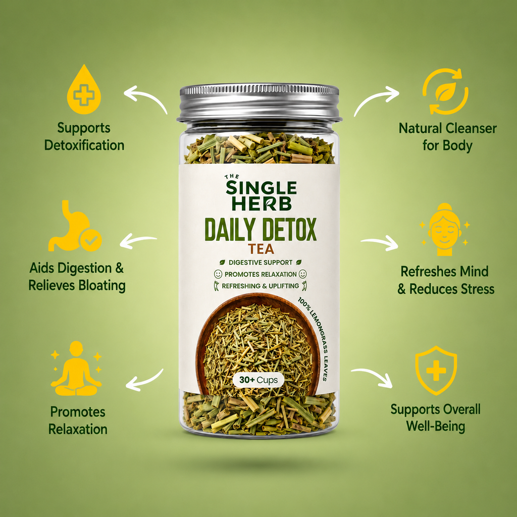 Lemongrass Tea – 100% Herbal Tea for Refreshment & Daily Wellness ( 30+ Cups )