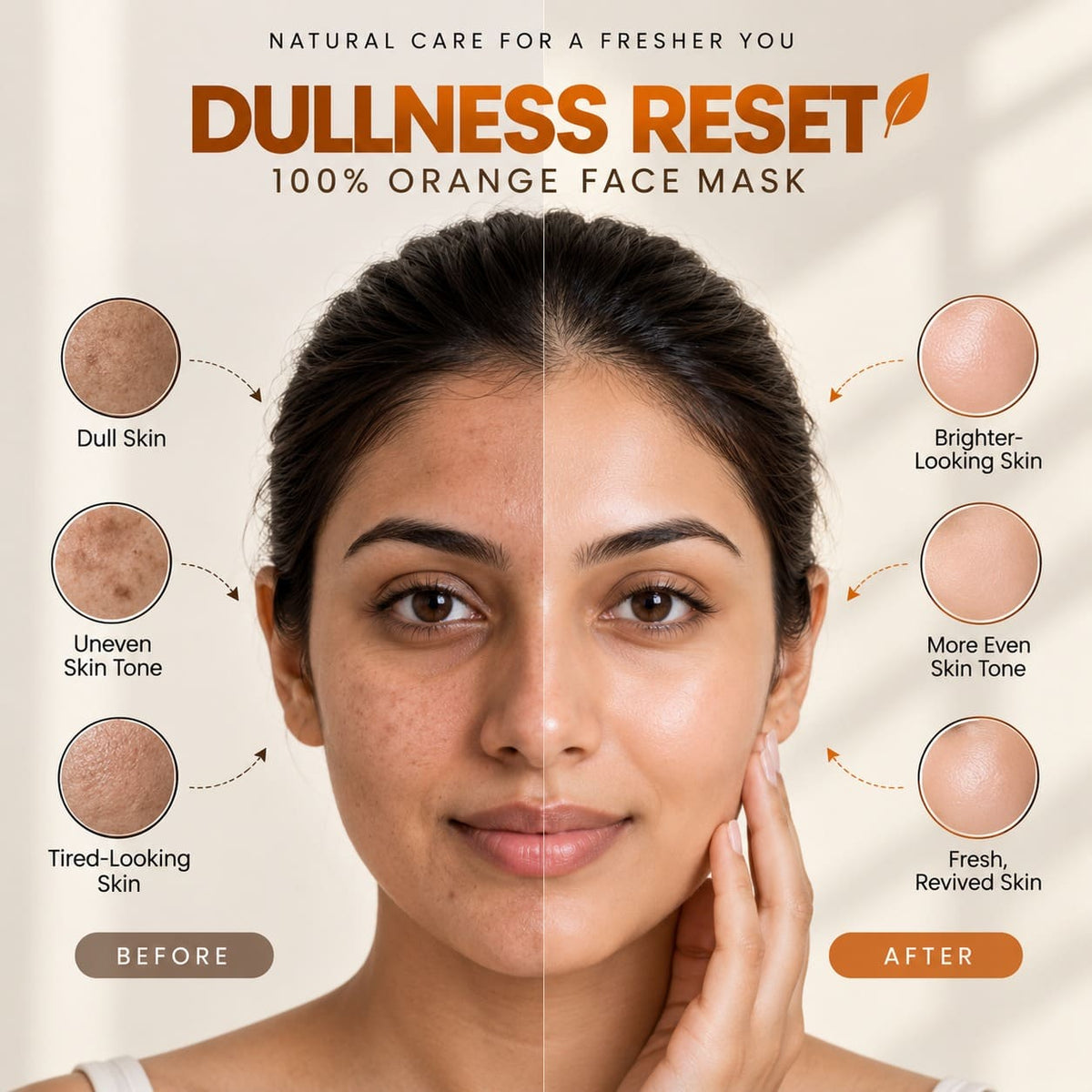 Orange Face Mask Powder – 100% Orange Herbal Face Pack for Dull Skin ( 125gm )