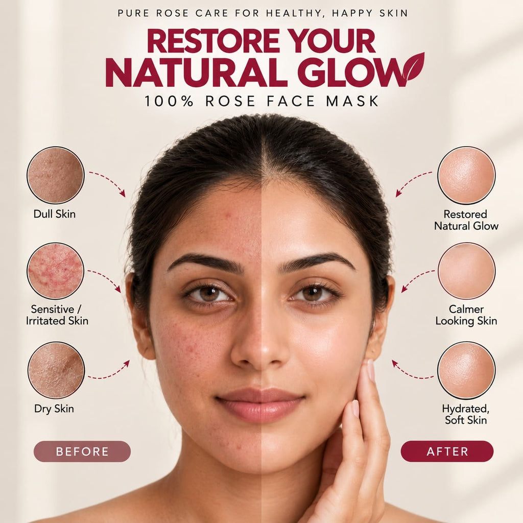 Rose Face Mask Powder – 100% Rose Herbal Face Pack for Natural Glow (125gm)